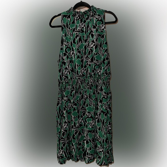 A New Day Black and Green Floral Sleeveless Halter Neck Dress Size XXL - Picture 5 of 13